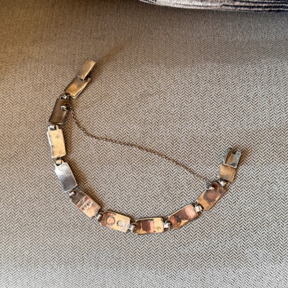 Margot de Taxco Blue Confetti Enamel Sterling Silver Bracelet & earrings - Picture 11 of 13